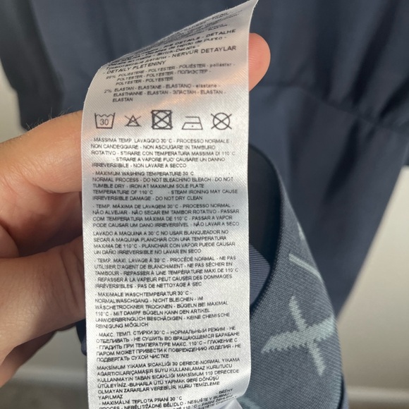 Armani Exchange Logi Sweatshirt Midi Dress Slate Blue Md - Picture 9 of 9